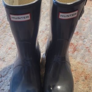Hunter rain boots- short gloss-grey